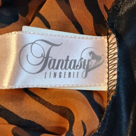 Fantasy Lingerie Vintage Women's Tiger Print Babydoll Top SZ M GUC - Picture 7 of 8